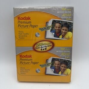 Kodak Premium Photo Paper 4x6, Lot of 2, Sealed 100 Sheets = 200 Sheets